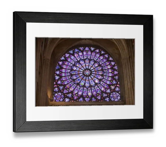 Framed Print : France, Paris. Interior detail of stained glass window in Notre Dame Cathedral. Credit as Framed Print : France, Paris. Interior detail of stained glass window in Notre Dame Cathedral. Credit as