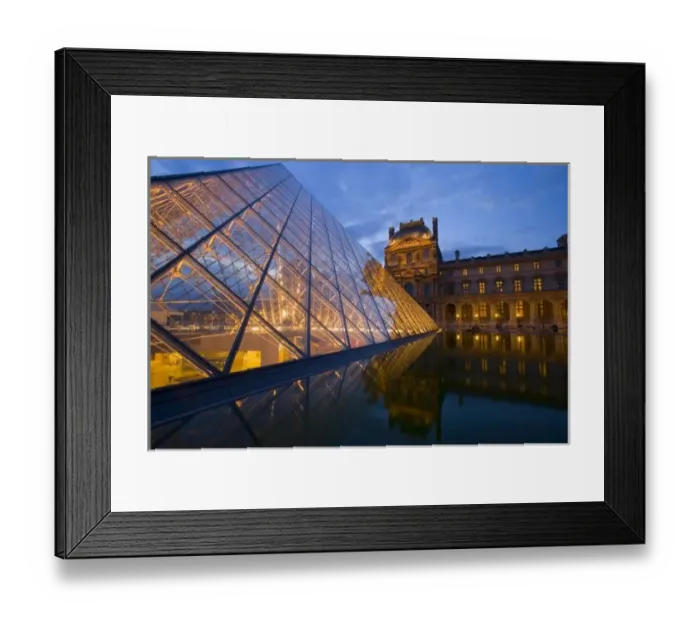 Framed Print : France, Paris. The Louvre at twilight. Credit as: Jim Zuckerman  /  Jaynes Gallery