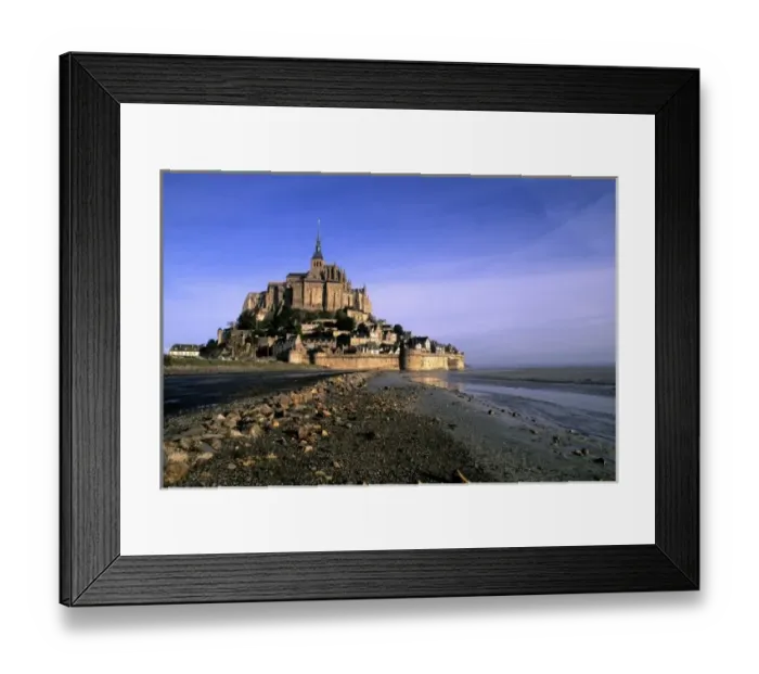 Framed Print : Famous Le Mont St. Michel Island Fortress in Normandy France Framed Print : Famous Le Mont St. Michel Island Fortress in Normandy France