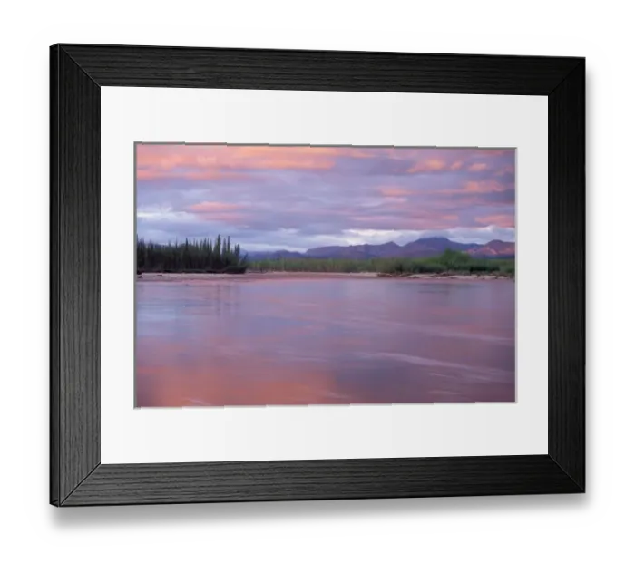 Framed Print : midnight sun over the MacKenzie River, off the Dempster highway in Yukon, Canada Framed Print : midnight sun over the MacKenzie River, off the Dempster highway in Yukon, Canada