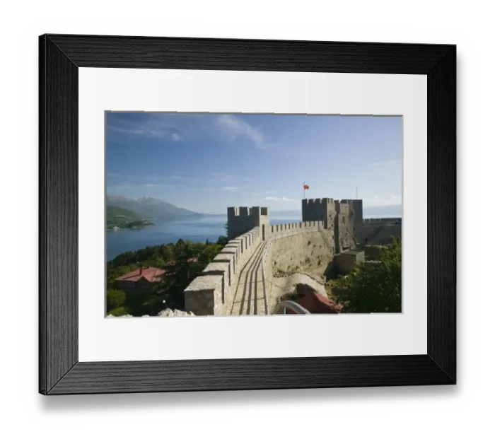 Framed Print : MACEDONIA, Ohrid. Car Samoils Castle - Castle Walls Framed Print : MACEDONIA, Ohrid. Car Samoils Castle - Castle Walls