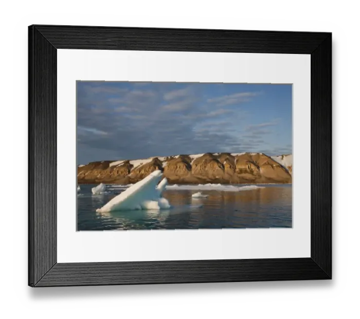 Framed Print : Norway, Svalbard, Spitsbergen Island, Setting midnight lights melting iceberg Framed Print : Norway, Svalbard, Spitsbergen Island, Setting midnight lights melting iceberg