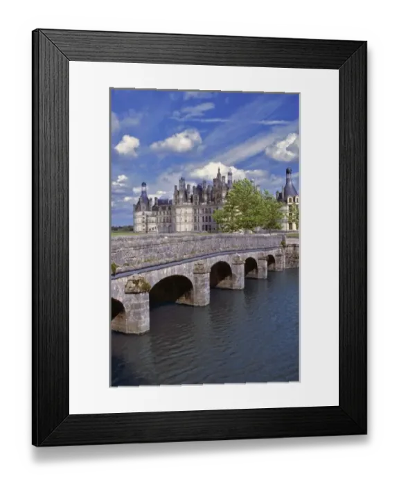 Framed Print : Europe, France, Chambord. A stone bridge leads to Chateau de Chambord, World Heritage Site Framed Print : Europe, France, Chambord. A stone bridge leads to Chateau de Chambord, World Heritage Site