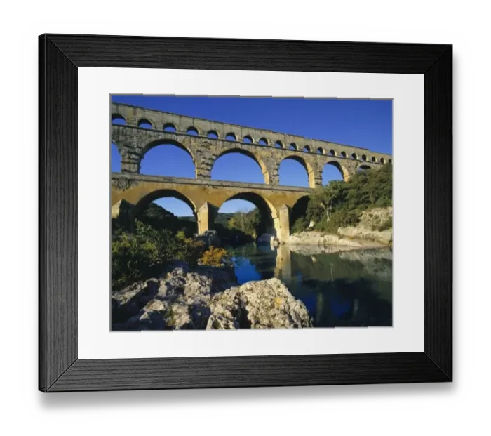 Framed Print : Europe, France, Pont du Gard. Pont du Gard, World Heritage Site, is one of the finest