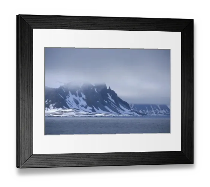 Framed Print : Norway, Arctic Circle, North Atlantic Ocean. Sailing into Magdalena Fjord
