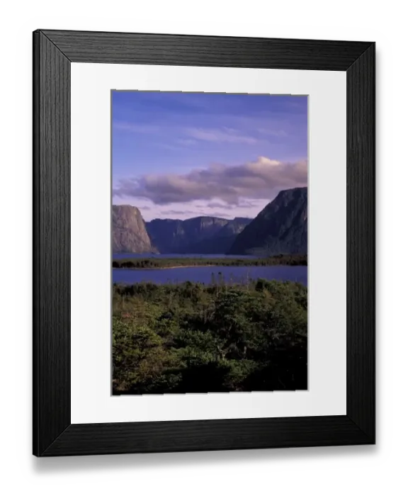 Framed Print : N. A. Canada, Newfoundland, Gros Morne National Park. Western Brooke Pond scenic