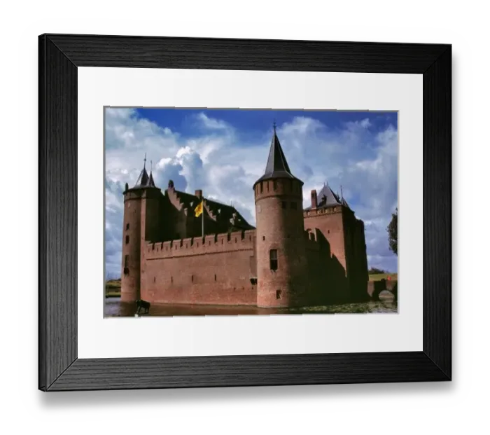 Framed Print : Europe, Netherlands, Muiden. The red brick castle at Muiden is the most visited in the Netherlands