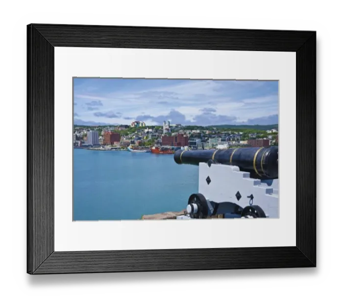 Framed Print : St. Johns, Newfoundland, Canada, the waterfront of St. Johns as seen Framed Print : St. Johns, Newfoundland, Canada, the waterfront of St. Johns as seen