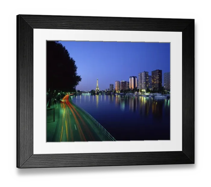 Framed Print : Front du Seine and Eiffel Tower, Paris, France