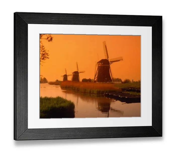 Framed Print : Windmills at sunset Framed Print : Windmills at sunset