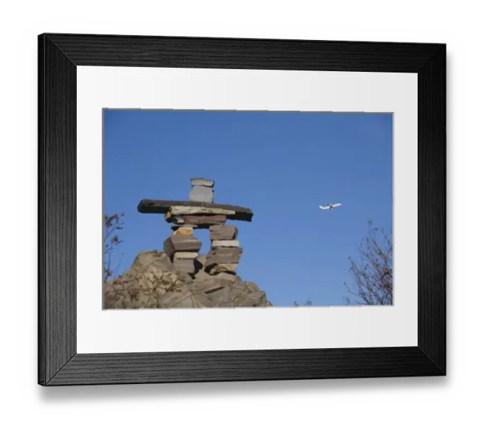 Framed Print : Canada, Newfoundland, St. John s. Inukshuk (to act the same way as a human)