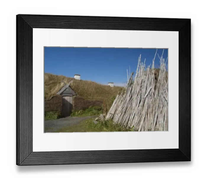Framed Print : Canada, Newfoundland and Labrador, L Anse Aux Meadows. Archaeological site of Framed Print : Canada, Newfoundland and Labrador, L Anse Aux Meadows. Archaeological site of
