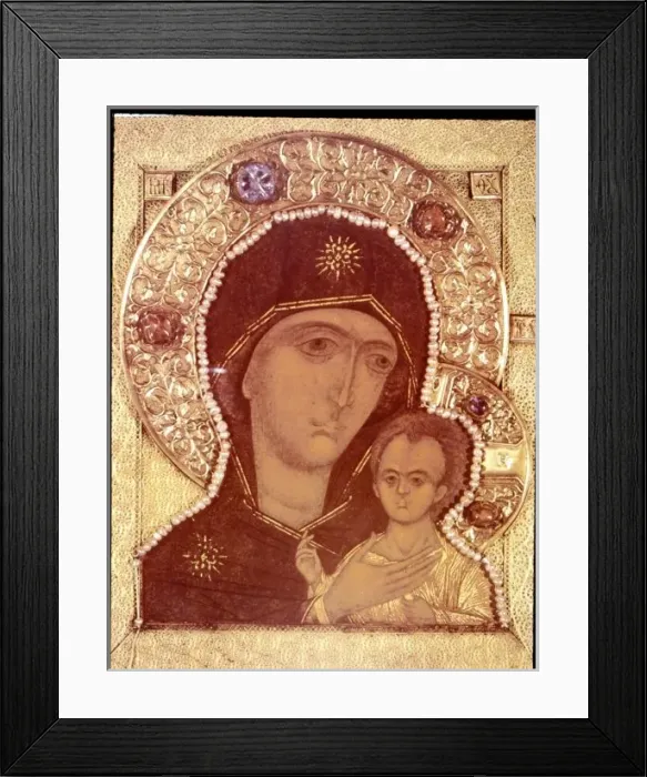 Framed Print : Petrovskaya Virgin and Child, 15th cent. RUSSIA. NOTE: This image avail. up to 100MB Framed Print : Petrovskaya Virgin and Child, 15th cent. RUSSIA. NOTE: This image avail. up to 100MB