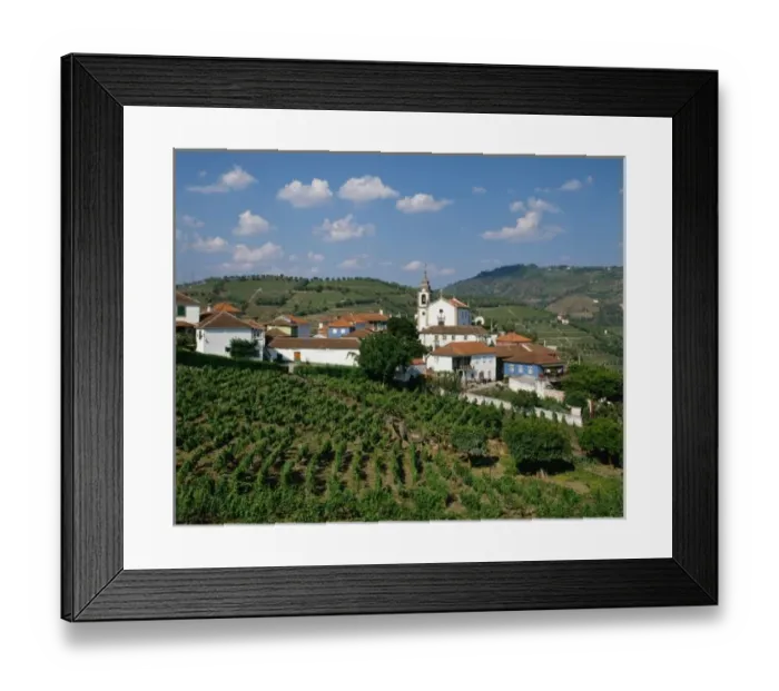 Framed Print : Vineyards, Village of San Miguel, Douro Valley, Costa Verde, Portugal Framed Print : Vineyards, Village of San Miguel, Douro Valley, Costa Verde, Portugal