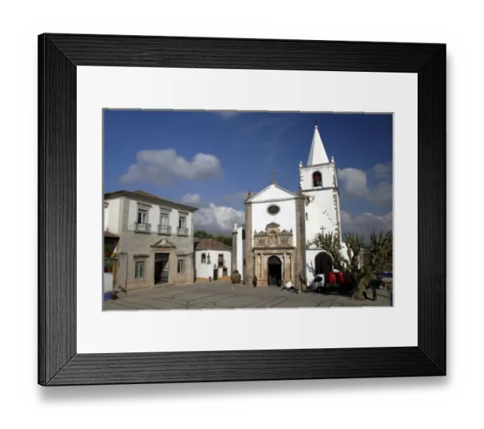 Framed Print : Europe, Portugal, Obidos. Santa Maria Church in Obidos