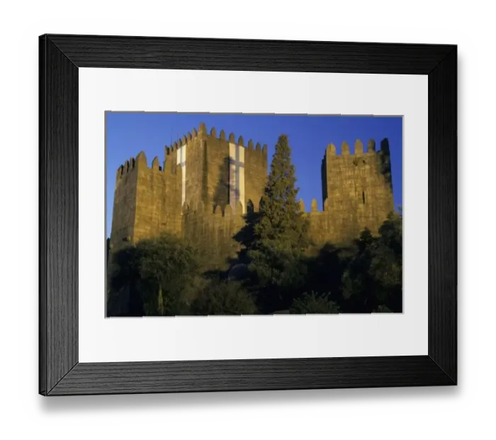 Framed Print : Portugal, Minho, Guimaraes. Castelo de Sao Miguel (10th century castle) Framed Print : Portugal, Minho, Guimaraes. Castelo de Sao Miguel (10th century castle)