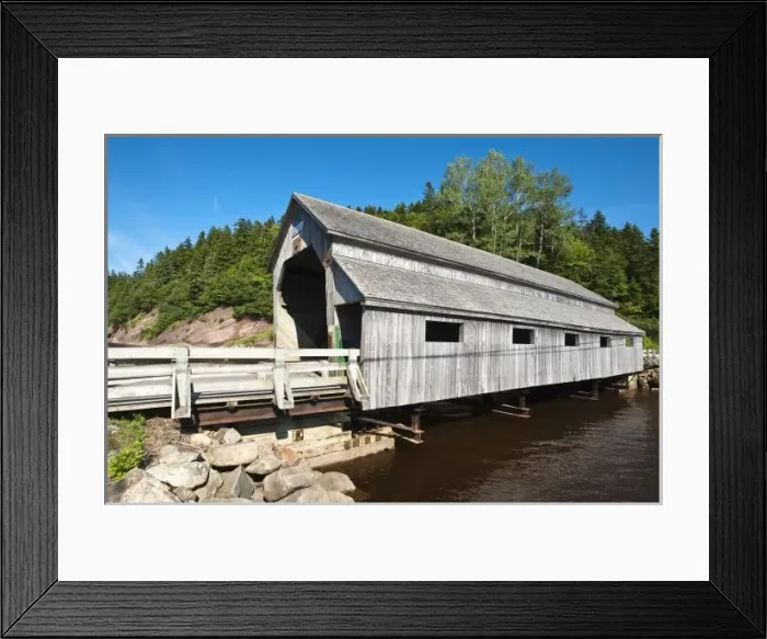 Framed Print : New Brunswick, Canada. Irish River covered bridge St. Martins Framed Print : New Brunswick, Canada. Irish River covered bridge St. Martins