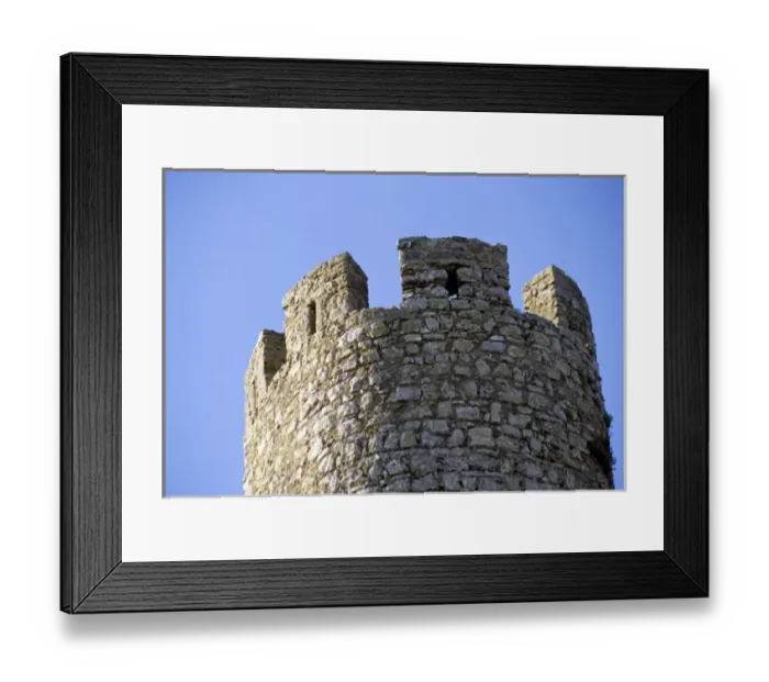 Framed Print : Portugal, Obidos. Circular tower of castle, 12th Century Framed Print : Portugal, Obidos. Circular tower of castle, 12th Century