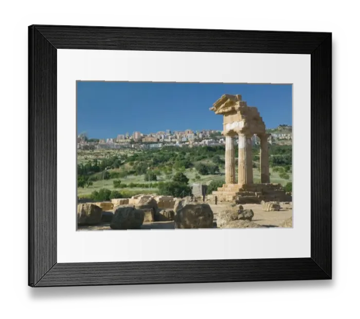 Framed Print : Italy, Sicily, Agrigento, La Valle dei Templi, Valley of the Temples, The Temple of Castor Framed Print : Italy, Sicily, Agrigento, La Valle dei Templi, Valley of the Temples, The Temple of Castor