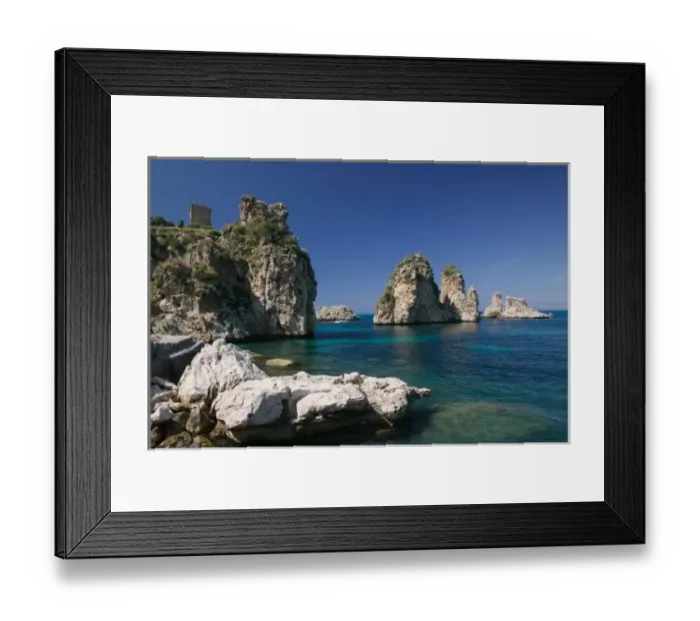 Framed Print : Italy, Sicily, Scopello, Rocks by Tonnara Scopello Beach