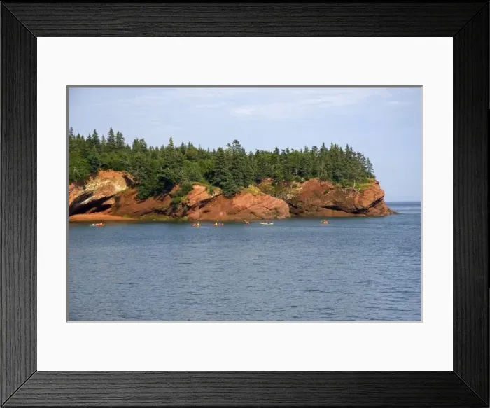 Framed Print : People sea kayaking in the Bay of Fundy at St. Martins, New Brunswick, Canada Framed Print : People sea kayaking in the Bay of Fundy at St. Martins, New Brunswick, Canada