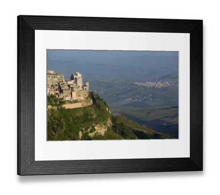 Framed Print : Italy, Sicily, Enna, Town View from Rocca di Cerere