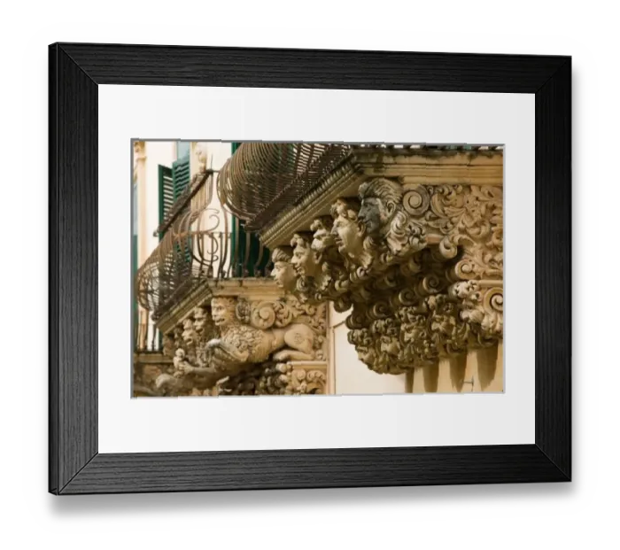 Framed Print : ITALY, Sicily, NOTO: Finest Baroque Town in Sicily Baroque Details of the Palazzo Framed Print : ITALY, Sicily, NOTO: Finest Baroque Town in Sicily Baroque Details of the Palazzo