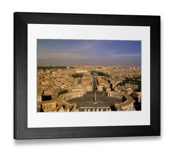 Framed Print : Europe, Italy, Rome, The Vatican. View from St. Peters square from dome of St Framed Print : Europe, Italy, Rome, The Vatican. View from St. Peters square from dome of St