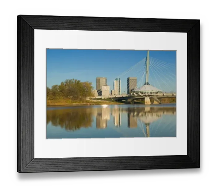 Framed Print : CANADA-Manitoba-Winnipeg: Esplanade Riel Pedestrian Bridge / Morning Framed Print : CANADA-Manitoba-Winnipeg: Esplanade Riel Pedestrian Bridge / Morning