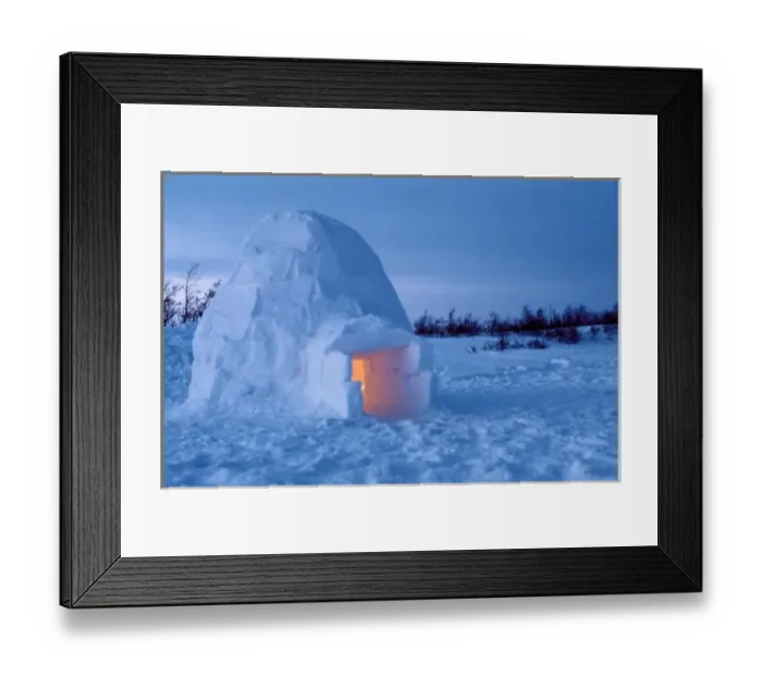 Framed Print : NA, Canada, Manitoba, Churchill. Arctic igloo with candle light inside Framed Print : NA, Canada, Manitoba, Churchill. Arctic igloo with candle light inside