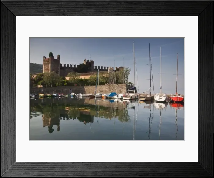 Framed Print : Italy, Verona Province, Torri del Benaco. Il Castello Scaligero