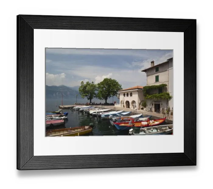 Framed Print : Italy, Verona Province, Malcesine. Cassone old harbor Framed Print : Italy, Verona Province, Malcesine. Cassone old harbor
