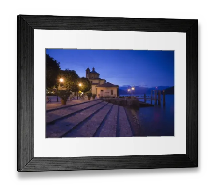Framed Print : Italy, Verbano-Cusio-Ossola Province, Cannobio. Lake ferry harbor, evening Framed Print : Italy, Verbano-Cusio-Ossola Province, Cannobio. Lake ferry harbor, evening
