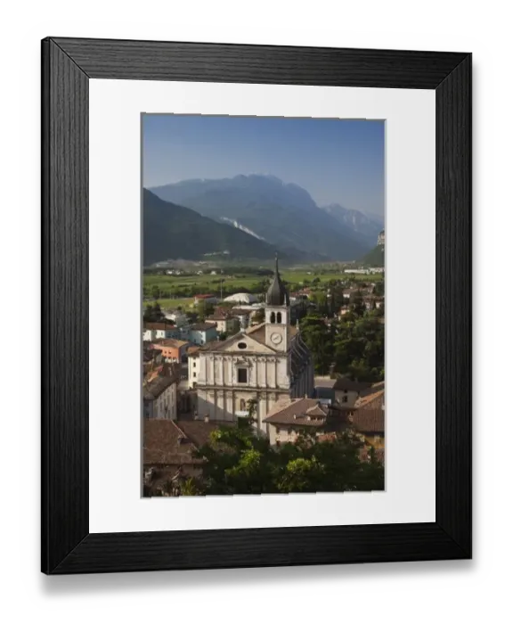 Framed Print : Collegiate church in morning, Arco, Trento Province, Italy Framed Print : Collegiate church in morning, Arco, Trento Province, Italy