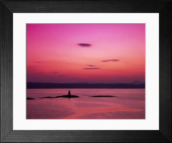 Framed Print : Sunset over Isle of Skye, from Mallaig, Highlands, Scotland Framed Print : Sunset over Isle of Skye, from Mallaig, Highlands, Scotland