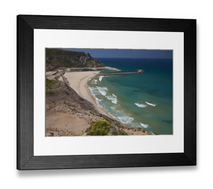 Framed Print : Italy, Sardinia, Buggerru. Buggerru beach and coastline