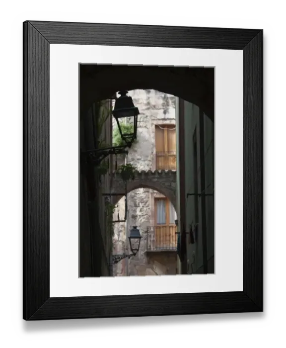Framed Print : Italy, Sardinia, Bosa. Street detail