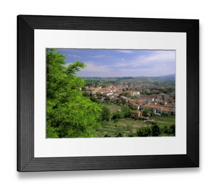 Framed Print : Europe, Italy, Tuscany, Certaldo. Medieval hill town, view of the lower town