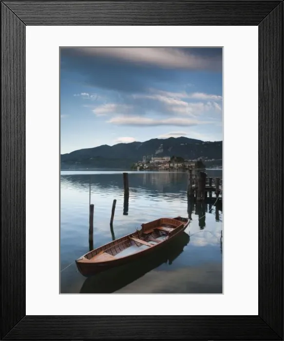 Framed Print : Italy, Novara Province, Orta San Giulio. Isola San Giulio island, dawn Framed Print : Italy, Novara Province, Orta San Giulio. Isola San Giulio island, dawn