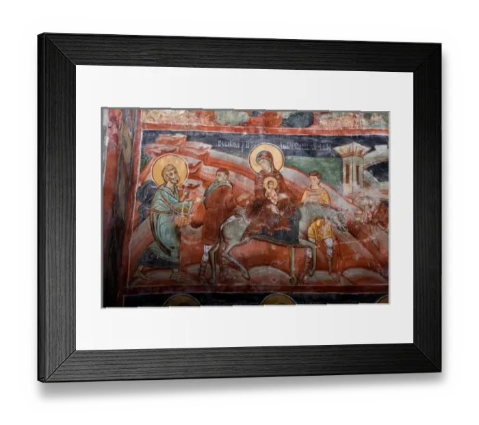 Framed Print : Frescoes from the 14th Century Serbian Church, Sveti Jovan. - May not be used in