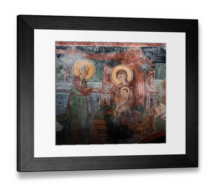 Framed Print : Frescoes from the 14th Century Serbian Church, Sveti Jovan. - May not be used in