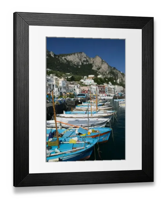 Framed Print : ITALY, Campania, (Bay of Naples), CAPRI: Marina di Caterola / Capri Town Port Framed Print : ITALY, Campania, (Bay of Naples), CAPRI: Marina di Caterola / Capri Town Port