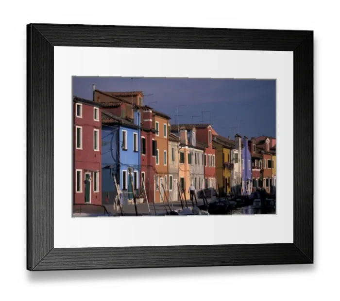 Framed Print : Europe, Italy, Venice. Multi, colored houses in Murano Island Framed Print : Europe, Italy, Venice. Multi, colored houses in Murano Island