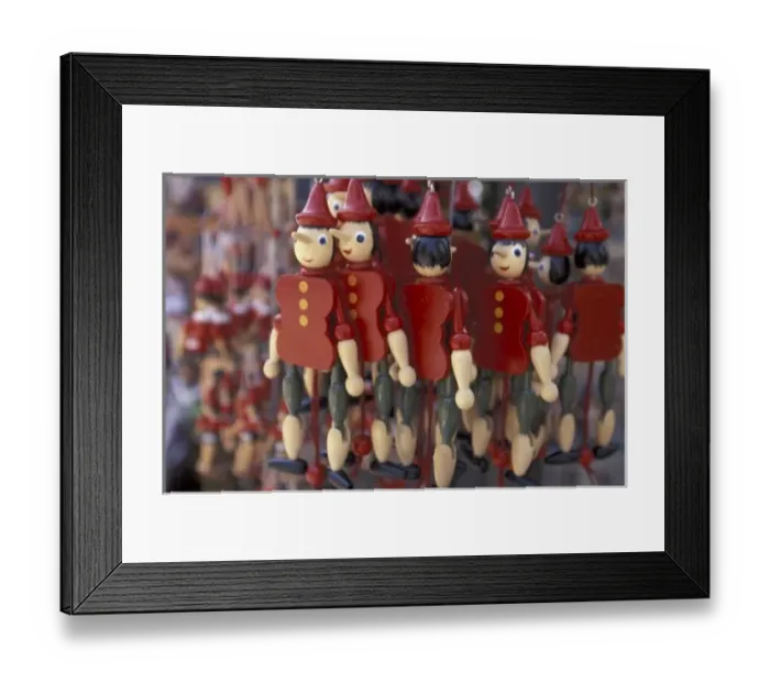 Framed Print : Europe, Italy, Tuscany, Collodi, Home of Pinocchio; Pinocchio dolls for sale
