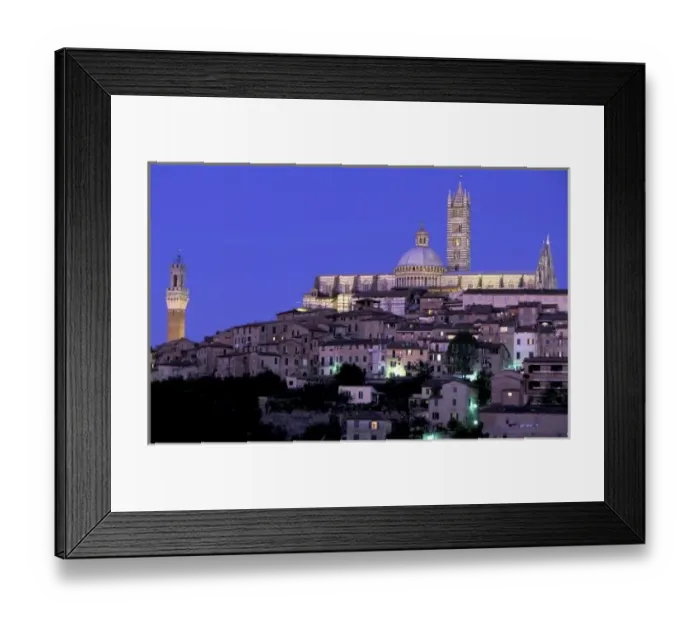 Framed Print : Europe, Italy, Tuscany, Siena. 13th C. Duomo and Palazzo Pubblico, evening Framed Print : Europe, Italy, Tuscany, Siena. 13th C. Duomo and Palazzo Pubblico, evening