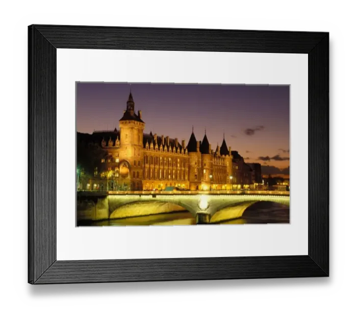 Framed Print : France, Paris, Conciergerie and river Seine at dusk Framed Print : France, Paris, Conciergerie and river Seine at dusk