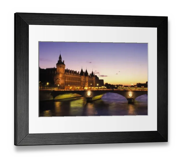 Framed Print : France, Paris, River Seine and Conciergerie at dusk Framed Print : France, Paris, River Seine and Conciergerie at dusk