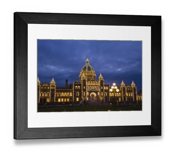 Framed Print : CANADA, British Columbia, Victoria. Evening, Inner Harbour