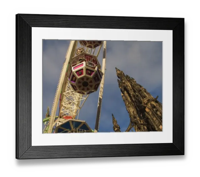 Framed Print : Funfair and Scots Memorial, Edinburgh, Scotland (RF)