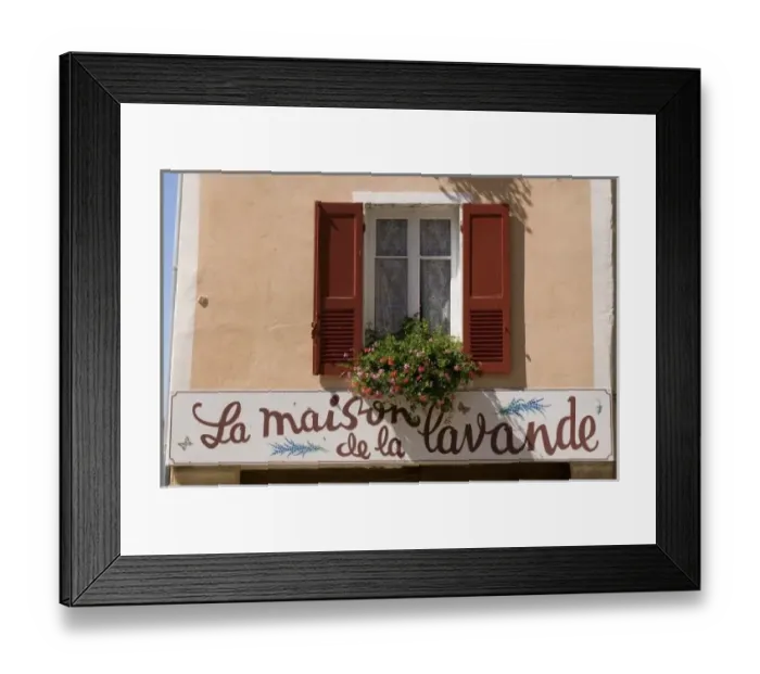 Framed Print : Maison de la Lavande, Place du Couwert, Moustiers-Sainte-Marie, Provence, France
